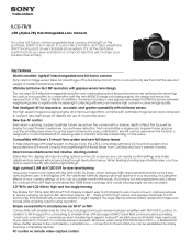 Sony ILCE-7 Marketing Specifications (ILCE-7R/B)