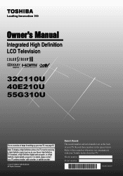 Toshiba 32C110U User Manual