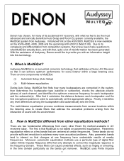 Denon AVR-3808CI Audyssey MultEQxt Information