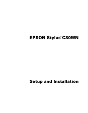 Epson Stylus C80WN User Setup Information