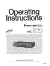 Panasonic AG1320 AG1320 User Guide