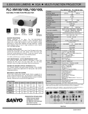 Sanyo PLC-XM150/L Specifications