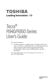 Toshiba Tecra R940-SMBNX2 User Guide 2