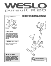 Weslo Pursuit R 20 Bike German Manual