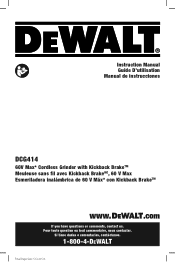 Dewalt DCG414T2 Instruction Manual