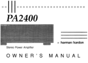 Harman Kardon PA2400 Owners Manual
