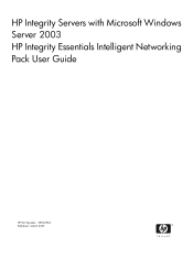 HP Rx2620-2 HP Integrity Essentials Intelligent Networking Pack User Guide