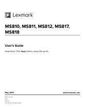 Lexmark MS818 Users Guide PDF