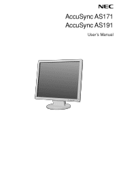 NEC AS171-BK AccuSync AS191-BK : user's manual