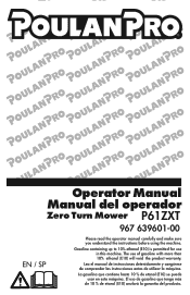 Poulan P61ZXT Owner Manual