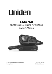 Uniden CMX760 Owners Manual