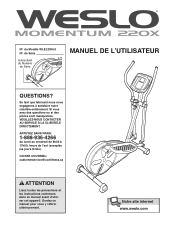Weslo Momentum 220x Elliptical Canadian French Manual