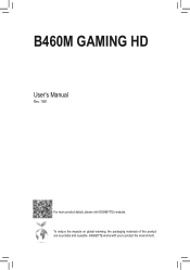 Gigabyte B460M GAMING HD User Manual