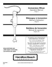 Hamilton Beach HMI200 Operation Manual