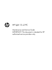 HP Split 13-g101xx HP Split 13 x2 PC Maintenance and Service Guide