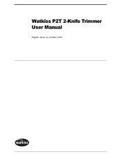 Konica Minolta AccurioPress 6272P Watkiss PowerSquare 2-Knife Trimmer User Manual