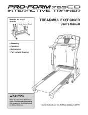 ProForm 765x Treadmill English Manual