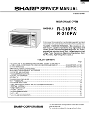 Sharp R-310FW Service Manual