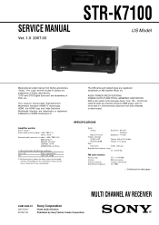 Sony STR-K7100 Service Manual