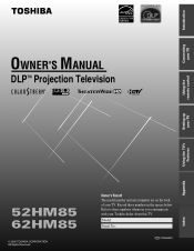 Toshiba 52HM85 Owners Manual