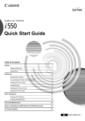 Canon 7819A001 i550 Quick Start Guide