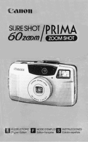 Canon SureShot 60 Zoom Sure Shot 60 Zoom Instruction Manual