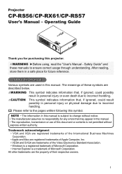 Hitachi CP-RS57 User Manual