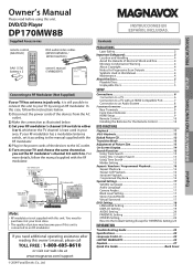 Magnavox DP170MW8B User manual,  English (US)