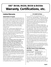 Oki B4350 Warranty, Certifications, etc. (AE, FRCan, LASpan, BrazPort)