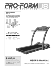 ProForm J8 Treadmill English Manual