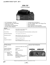 Sony CDX-737 Product Guide / Specifications
