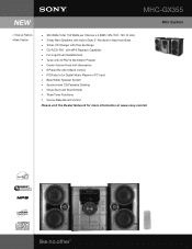 Sony MHC-GX355 Marketing Specifications