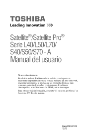 Toshiba Satellite S50D-A5165FM Windows 8.1 Spanish User's Guide for Satellite/Satellite Pro L40/L50/L70/S40/S50/S70 - A Series (Español)
