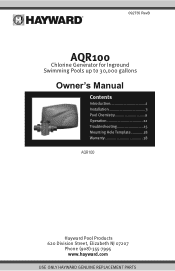 Hayward AquaRite 100 AquaRite 100 Owners Manual