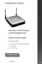 Linksys WRV210 Cisco WRV210 Wireless-G VPN Router with RangeBooster Quick Start Guide