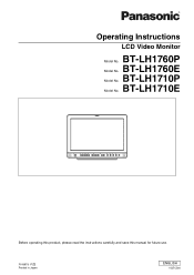 Panasonic BT-LH1760 User Manual