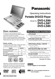 Panasonic DVDLS85 Operating Instructions