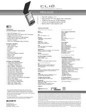 Sony PEG-SJ22 Marketing Specifications