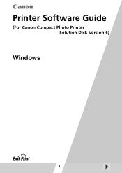 Canon SELPHY ES1 Printer Software Guide Windows (For Canon Compact Photo Printer Solution Disk Version 6)