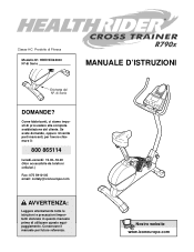 HealthRider Crosstrainer R890 X Bike Italian Manual