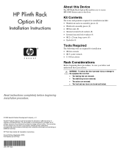 HP 10647 Plinth Rack Option Kit Installation Instructions