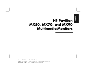 HP D5259A HP Pavilion MX50, MX70, and MX90 Multimedia Monitors  - (English) Users Guide