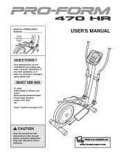 ProForm 470 English Manual