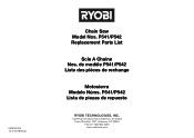 Ryobi P542 Parts List