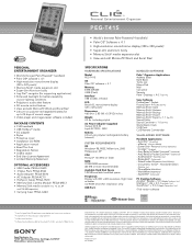 Sony PEG-T415 Marketing Specifications