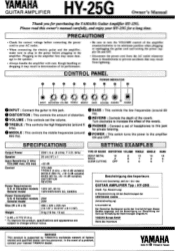 Yamaha HY-25G Owner's Manual (image)