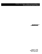 Bose Acoustimass 15 Series II Owner's guide