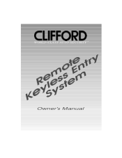 Clifford Remote Keyless Entry Owners Guide