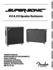 Fender Super-Sonic 212 amp 412 Enclosures Owners Manual