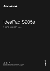 Lenovo IdeaPad S205s Lenovo IdeaPad S205s User Guide V1.0